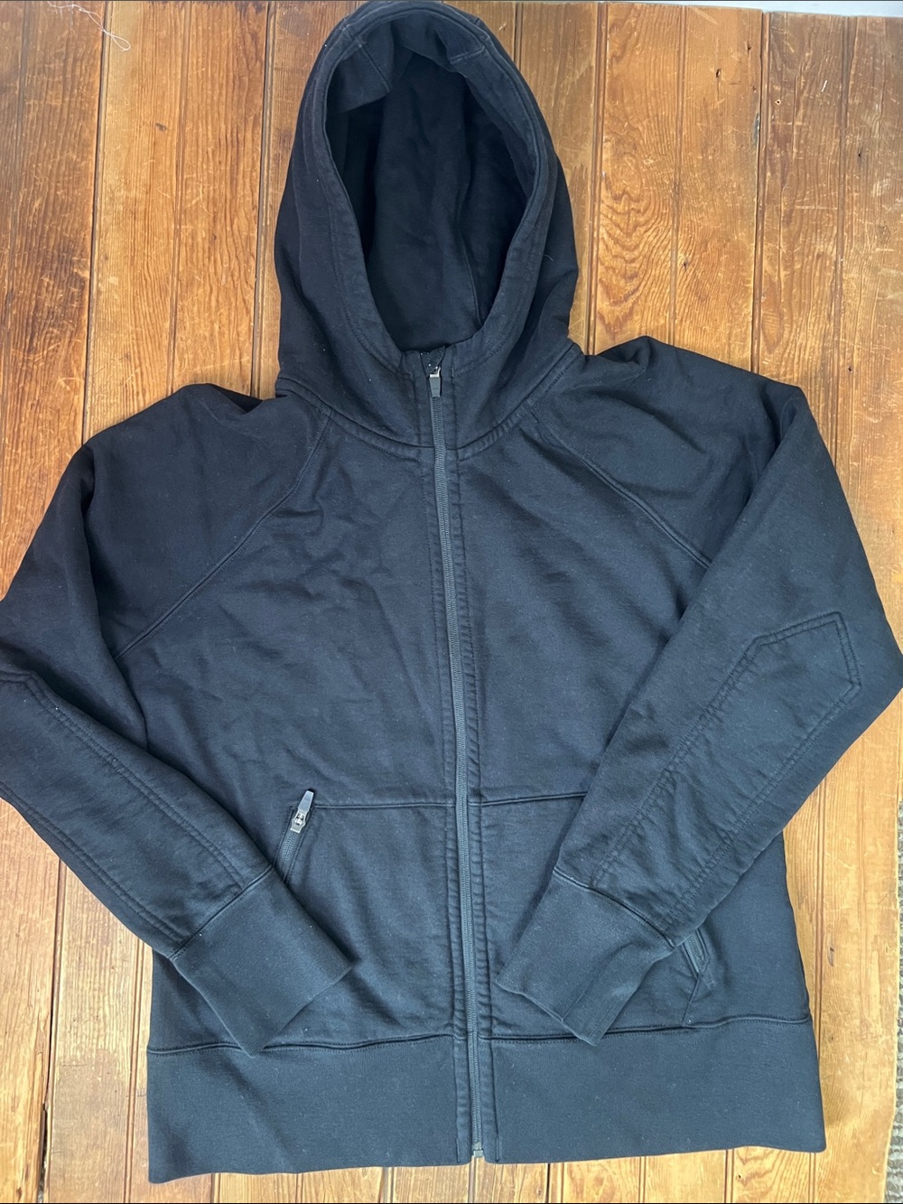 American Giant Black Zip-Up Hoodie women’s heavyweight Storm size xl